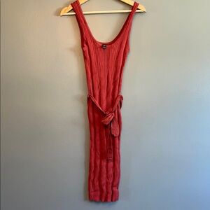 Red/Burnt Orange Sleeveless Knit Dress / Cover Up